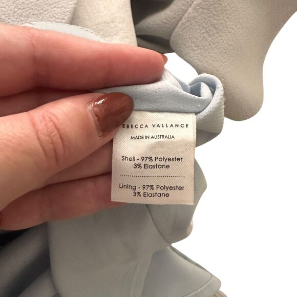 REBECCA VALLANCE Billie Ruffled‎ Mini Dress Ice Blue Sz 2 - Picture 7 of 7